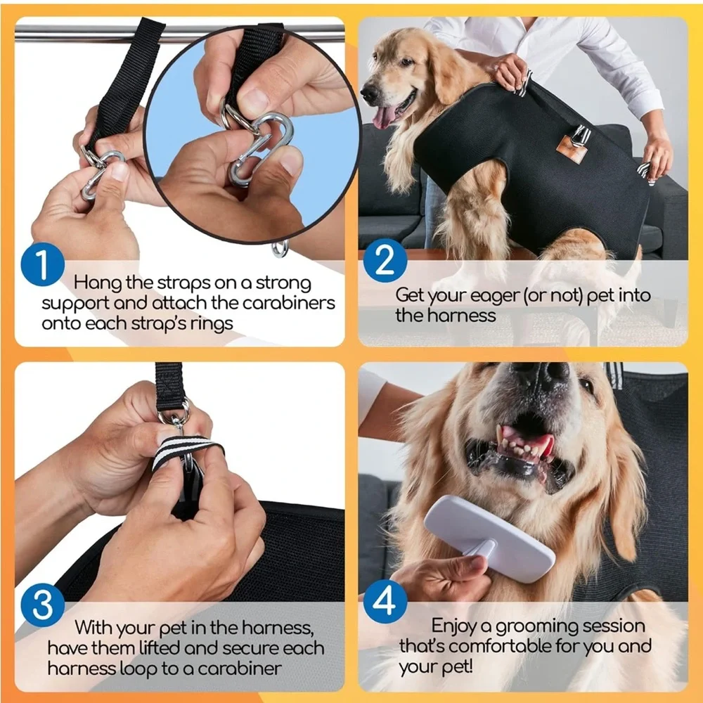 NEW Solid Pawz Black Dog Hammock for Grooming
